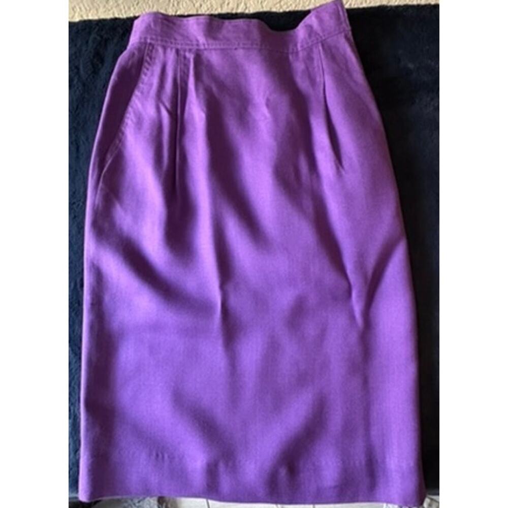 Vintage Christian Dior Pencil Skirt 6 Purple w/Pockets